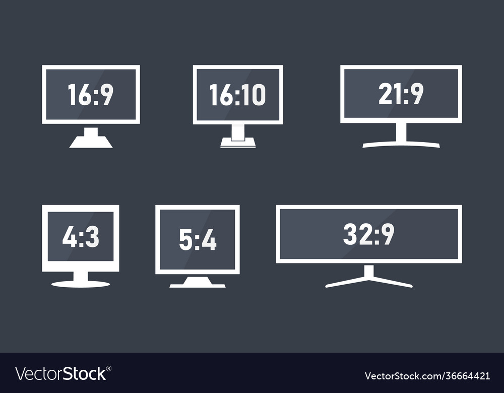 monitor-aspect-ratio-size-computer-or-tv-display-vector-36664421 Best Monitor for Video Editing - Full 2024 Guide